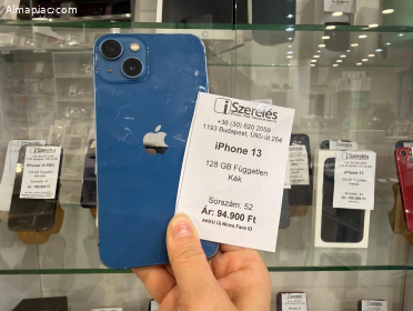 ÚJ AKKU | iPhone 13 128GB független kék nincs face id (52) iSzerelés
