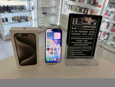 iPhone 15 Pro 128GB Független Karcmentes/1-3 hónap gar./Akku 90%/p4824
